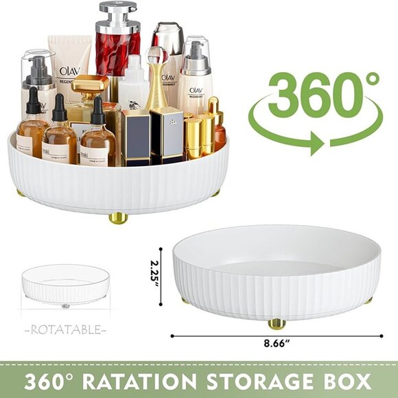 NEW Bathroom Organizers and Storage,Rotating Makeup Organizer Tray for Perfume - Picture 4 of 8